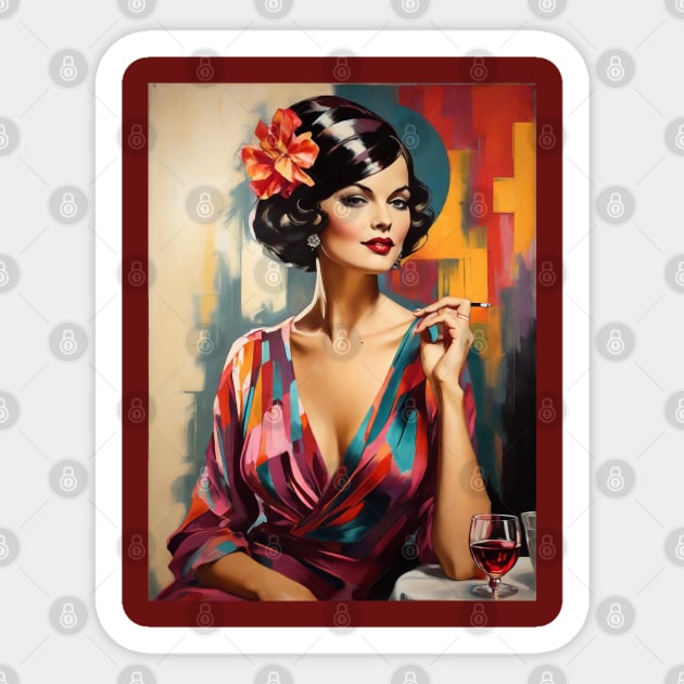 Woman from the Roaring Twenties Sticker by Jasmine